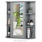 Storage Organizer with Mirror Door, Adjustable Shelves & 6 Open Racks, Space-Saving Hanging Medicine Cabinet for Living Room Kitchen Entryway (Gray)